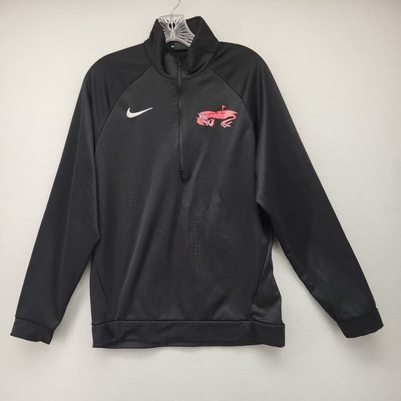 Nike Mens Activewear Top Black Medium M Dri-Fit Golf Swoosh Logo Golfing Golfer - Picture 1 of 16